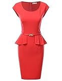 Doublju Women Sleeveless Dress Dressy beautiful CORAL Women Dress,L