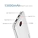 Go4pwr Portable Charger 13000mAh Mobile Phone Battery Backup Light Weight Power Bank Safe Li_Polymer LCD Cell Phone External Battery Pack 2 Outputs for iPhone iPad (White)