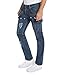Trillnation Mens Slim FIt Distressed Moto Zipper Cargo Jeans
