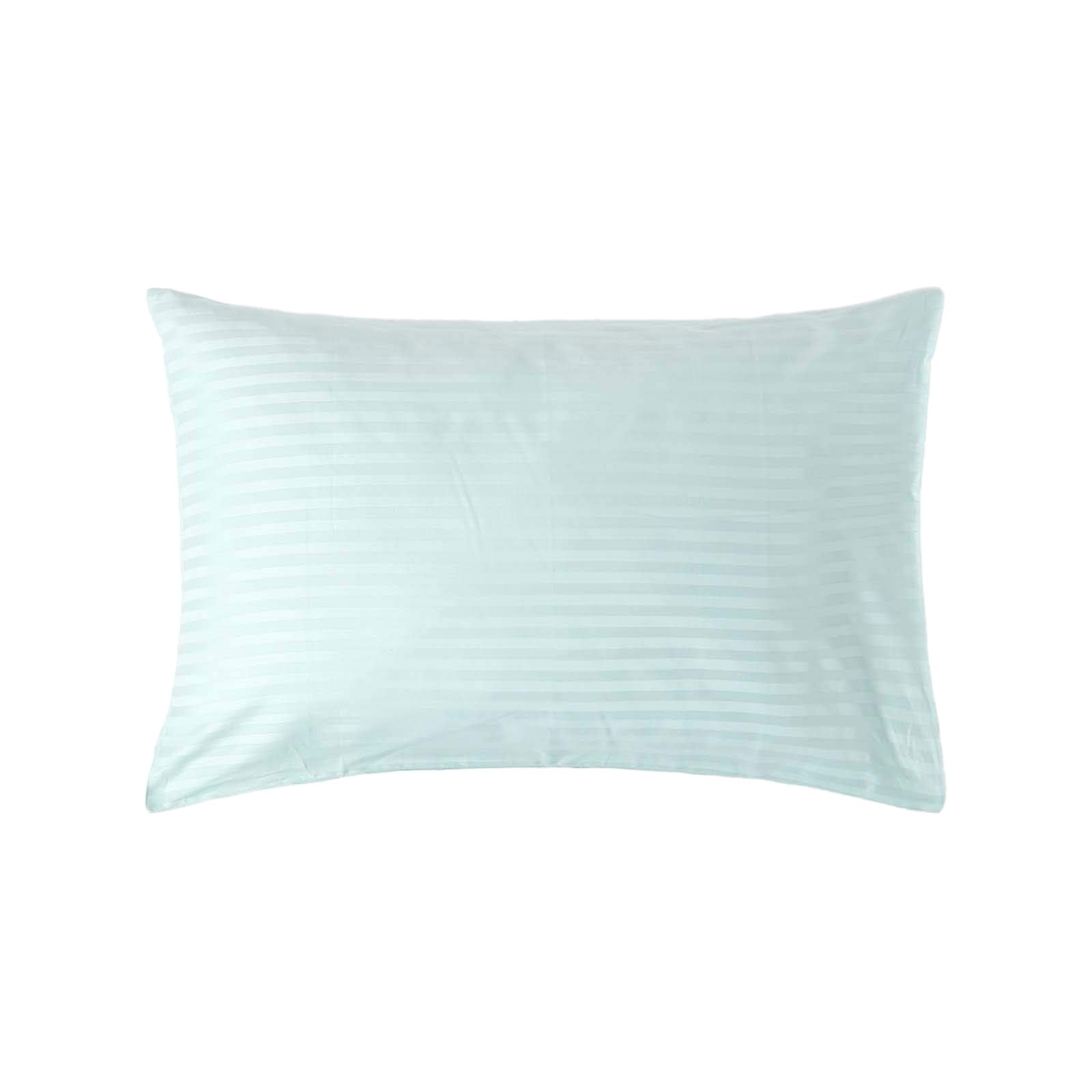 HOMESCAPES Blue Pure Egyptian Cotton Pillowcase Standard Size 330 TC 500 Thread Count Percale Equivalent Satin Stripe Housewife Pillow Case