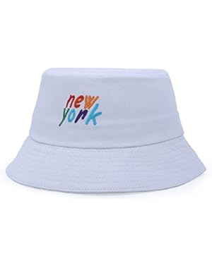 Unisex Pure Cotton Newyork Embroidery Bucket Hat Outdoor Fisherman Hat