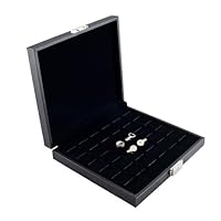 Caddy Bay Collection Wide Slot Jewelry Ring Display Storage Case with Lock, Holds 36 Rings