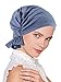 Abbey Cap Womens Chemo Hat Beanie Scarf Turban Headwear for Cancer Cotton Light Denim