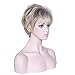 Deifor Short Messy Curly Synthetic Hair Natural As Real Hair Wigs for Daily Use (Brown Mix Blonde)