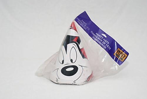 Vintage Pepe Le Pew Warner Bros. Party Hats Officially Licensed Dated 1995 (8 Count) by Pepe Le Pew