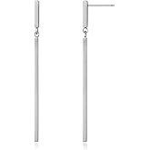 MUYAN Long Metal Bar Dangle Drop Earrings for Women Minimalist Vertical Bar Earrings