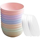 falichchch 10 Pack Unbreakable Wheat Straw Bowls with Lid, 26 OZ Cereal Bowls for Kitchen, Dishwasher Safe Soup and Salad Bowls, Reusable microwave bowl for Ice Cream,Snack and Fruits