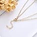 Tgirls Simple Metal Bar Necklace with Pendant for Women and Girls XL-35 (Gold)