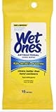 WET ONES Moist Towelette, Antibacterial, Citrus, Travel Pack 15 ea
