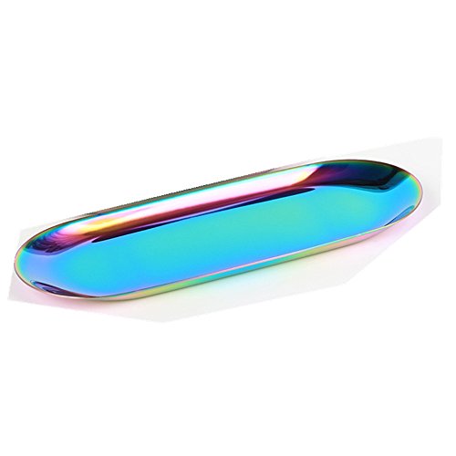 Metal Tray ,Stainless Steel Storage Tray for Towel ,Dish ,Plate, Fruit-Nacome Small Pallet (Multicolor, L) - Thumbnail 2