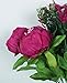 Duovlo Springs Flowers Artificial Silk Peony Bouquets Wedding Home Decoration,Pack of 1 (Spring Hot Pink)