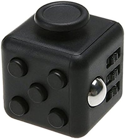 Stress Squeeze Fun Anti Stress 6-Sided Desk Toy Cube for Adults and Children (Black)