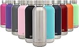 Simple Modern 17oz Bolt Water Bottle - Stainless Steel Hydro Swell Flask - Double Wall Vacuum Insulated Reusable Silver Small Kids Metal Coffee Tumbler Leak Proof Thermos - Simple Stainless