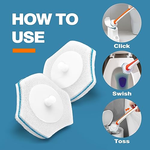 JEHONN Disposable Toilet Bowl Brush Refills 48 Packs, Bathroom Scrubber