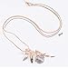 Hunputa Necklace,Lovely Angel Fairy Wings Butterfly Crystal Pendant Necklace Long Sweater Chain Jewelry