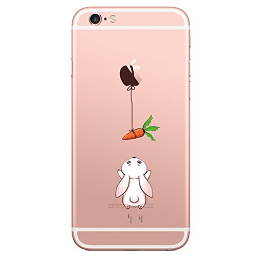 iPhone 6 6s Case, Matop Amusing Whimsical Design Clear Bumper TPU Soft Case Rubber Silicone Skin Cover for iPhone 6 6S (Rabbit carrot) - Thumbnail 4