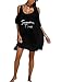 Oryer Womens Swimsuit Cover up Letters Print Baggy Swimwear Blouse Beach Dress T-Shirt