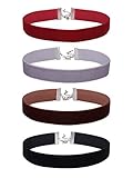 Mudder Women's Velvet Choker Necklaces Classic Ribbon Collar Set, 4 Pieces