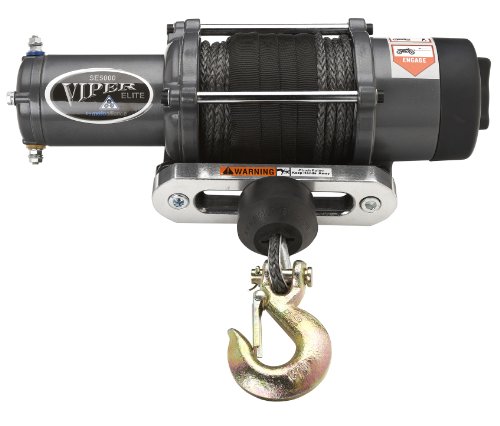 VIPER Elite 5000lb UTV Winch with 65 feet BLACK AmSteel-Blue Synthetic Rope