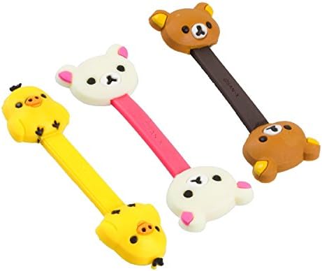 Restonc 3 Pcs Cable Tie Cord Organizer Wire Wrap Headset Headphone Earphone Wrap Winder Cute Cartoon Animal Cable Manager (Fowl, Bear, Creamy Bear)