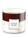 Bath & Body Works White Barn Candle 3 Wick 14.5 Ounce Bourbon Sea Salt Caramel