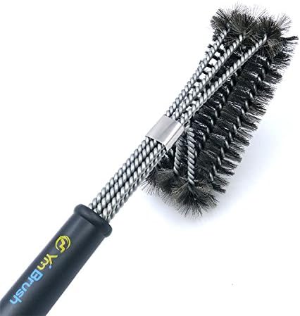 BBQ Grill Brush - ONLY 100% RUST PROOF DESIGN - Stainless Steel Wire Bristles with Strength Clip for Cleaning and Infrared Barbecue Grates - Long Handle by HDGGE