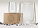 Stone & Mill Double Walled Glass 9 oz - Set of 2 - Glass Coffee Cups - Double Wall Glass Coffee Mugs - for Latte, Cappuccino, Clear Coffee Mug Double wall mug for Coffee & Tea, AM 05