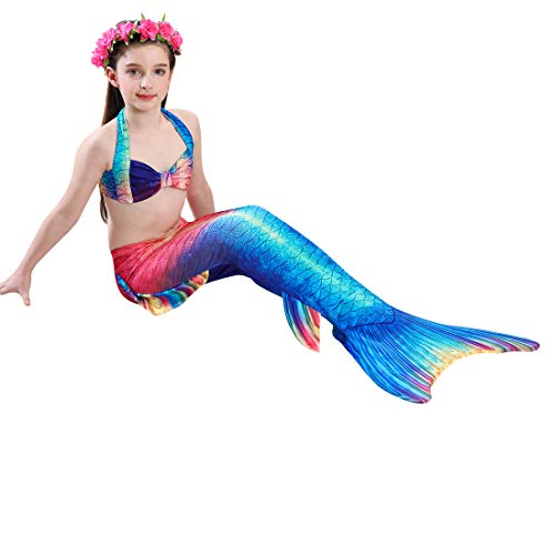 Girl's Mermaid Tail Swimsuit for Swimming Bikini Set Sea-Maid Princess Bathingsuit - Thumbnail 3