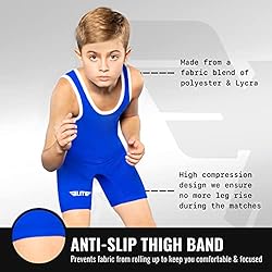 Elite Sports Kids Wrestling Youth Singlet, Standard