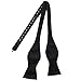 100% Premium Silk Handmade Mens Solid Self Tie Bow Tie - Various Colors (Black)