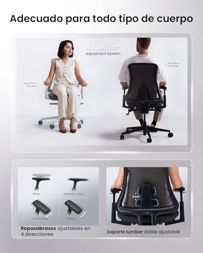 ProtoArc Ergonomic Desk Chair High Back Nylon Mesh, Incline Weight-Adaptive, Breathable Seat, Adjustable Arms, Tilt Lock (Flexer Pro – Black)