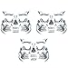 COKOHAPPY Day of the Dead Sugar Skull Black Skeleton Temporary Face Tattoo Kit - Pack of 3 Kits