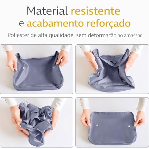 Kit Organizador de Mala 7 Peças com Zíper Duplo e Malha Respirável – Organizadores de Viagem para Roupas, Calçados e Acessórios – Conjunto Compacto e Impermeável