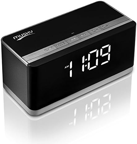 Bluetooth Speaker Stereo Subwoofer with Large LED Time Display/ Clock Alarm, 10W, Deep Bass, Hands-Free/ FM Radio/ Aux-in/ TF Card/ U Disk