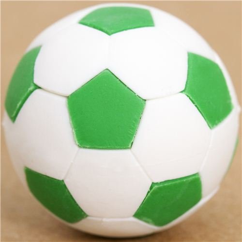 Iwako Cool Green And White Soccer Ball Eraser By