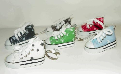 Canvas "STARS" Mini Hi Top Sneaker Keychain - 2 Pack