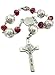 Saint Benedict Evil Protection Medal with Cross Red Crystal Beads Auto Car Rosary Mirror Rearview
