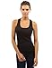 PattyBoutik Women Crochet Lace Racerback Tank Top (Black Small)