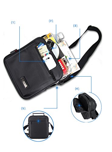 Black Nylon Busniess Carrying Sleeve Shoulder bag for iPad Pro 9.7 / iPad Air 2 / Samsung Galaxy Tab A 10.1 With Stylus / Tab A Nook / Tab 4 10.1 Advanced / Tab S2 9.7 / Tab E 9.6