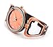 Geneva Brushed Finish Copper Metal Large Face Women's Bangle Cuff Watch