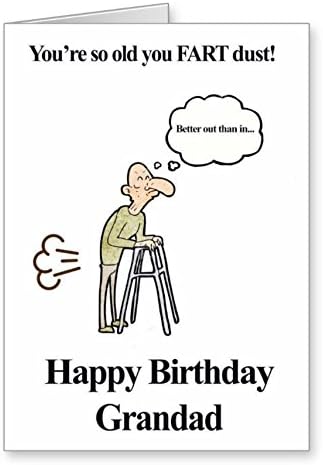 Funny Birthday Card You Re So Old You Fart Dust Grandad Amazon Co Uk Kitchen Home