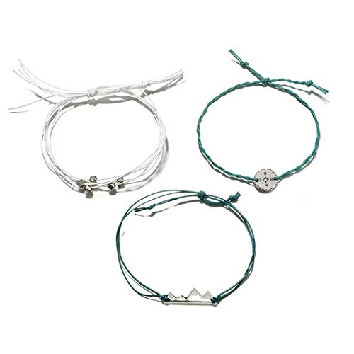 Yalice Boho Anklets with Mountain Compass Rope Ankle Bracelet Beach Foot Chain for Women and Girls
