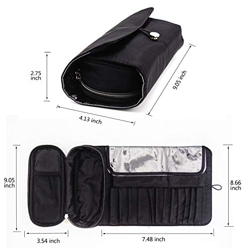 Portable Makeup Brush Organizer Makeup Brush Holder for Travel Can Hold 20+ Brushes Cosmetic Bag Makeup Brush Roll Up Case Pouch for Woman. 4 Portable Makeup Brush Organizer Makeup Brush Holder for Travel Can Hold 20+ Brushes Cosmetic Bag Makeup Brush Roll Up Case Pouch for Woman.
