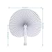 Cusfull 48 Pack White Folding Paper Fans Handheld Paper Fans for Wedding/Party/Party Favours (Round Shape)