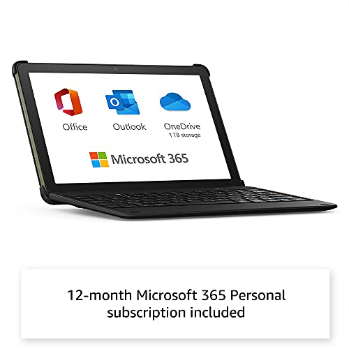 Fire HD 10 tablet, 32 GB, Denim + Bluetooth keyboard + 12month Microsoft 365 Personal