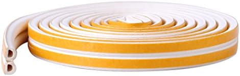 White 5m D Type Seal Strip Self Adhesive Home Window Door Draught Excluder Foam