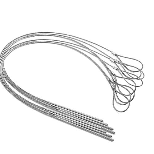 WRKAMA BBQ Flexible Grill Skewers,Shish Kabob Skewers,Set Of 8 Stainless Steel Cable Style Design More Effective Than Straight Skewers