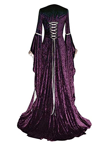 ZhuiKunA-Donna-Vintage-Rinascimentale-Medievale-AbitoManica-Lunga-Fancy-Cosplay-Vestito