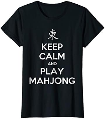 Womens Keep Calm And Play Mahjong T-Shirt Large Black