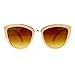 SA106 Runway Fashion Metal Bridge Trim Oversized Cat Eye Sunglasses Peach Gold
